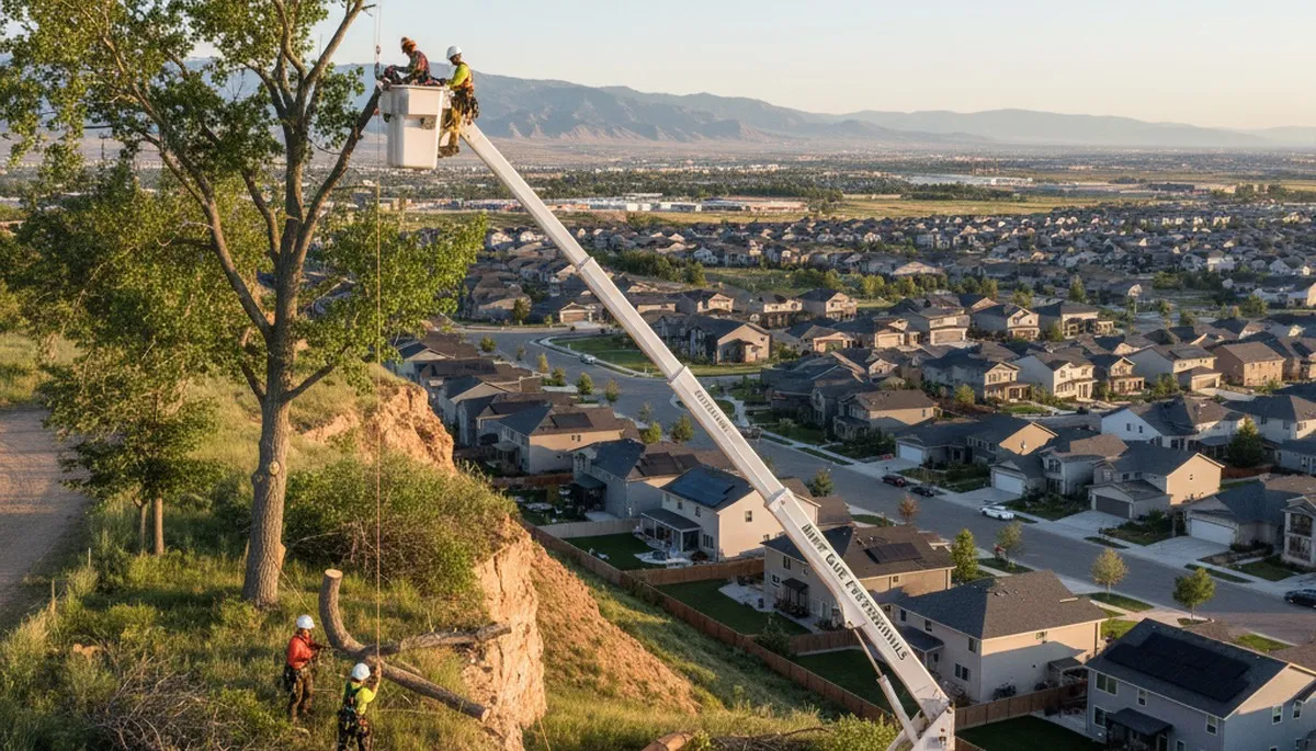 Professional tree removal service in Salt Lake City UT safely cutting and clearing large trees