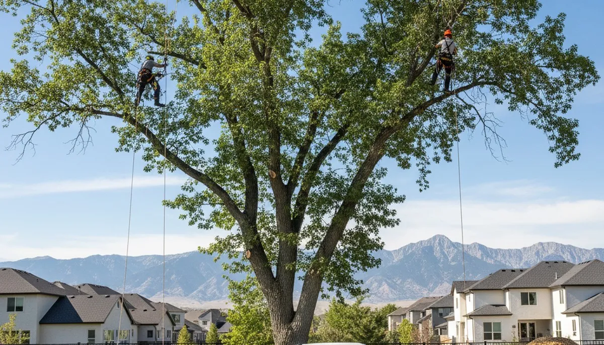 Professional tree removal service in Salt Lake City UT safely clearing large residential trees