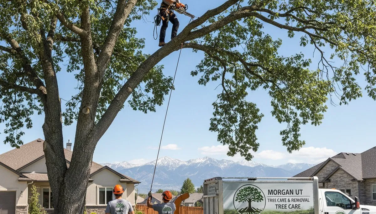 Professional tree removal service in Salt Lake City UT safely cutting and clearing large trees